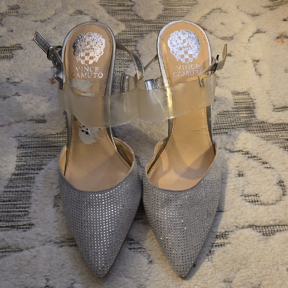 Vince Camuto Shoes - Vince Camuto Glittering Silver Heels